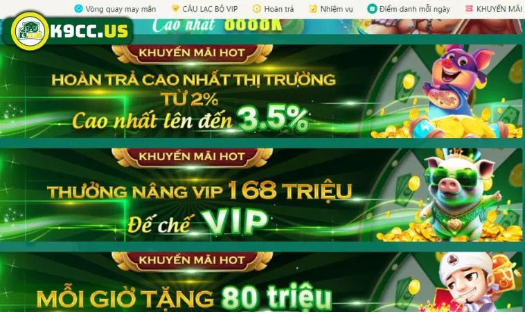 Các ưu đãi khác của nhà cái K9CC Các ưu đãi khác của nhà cái K9CC